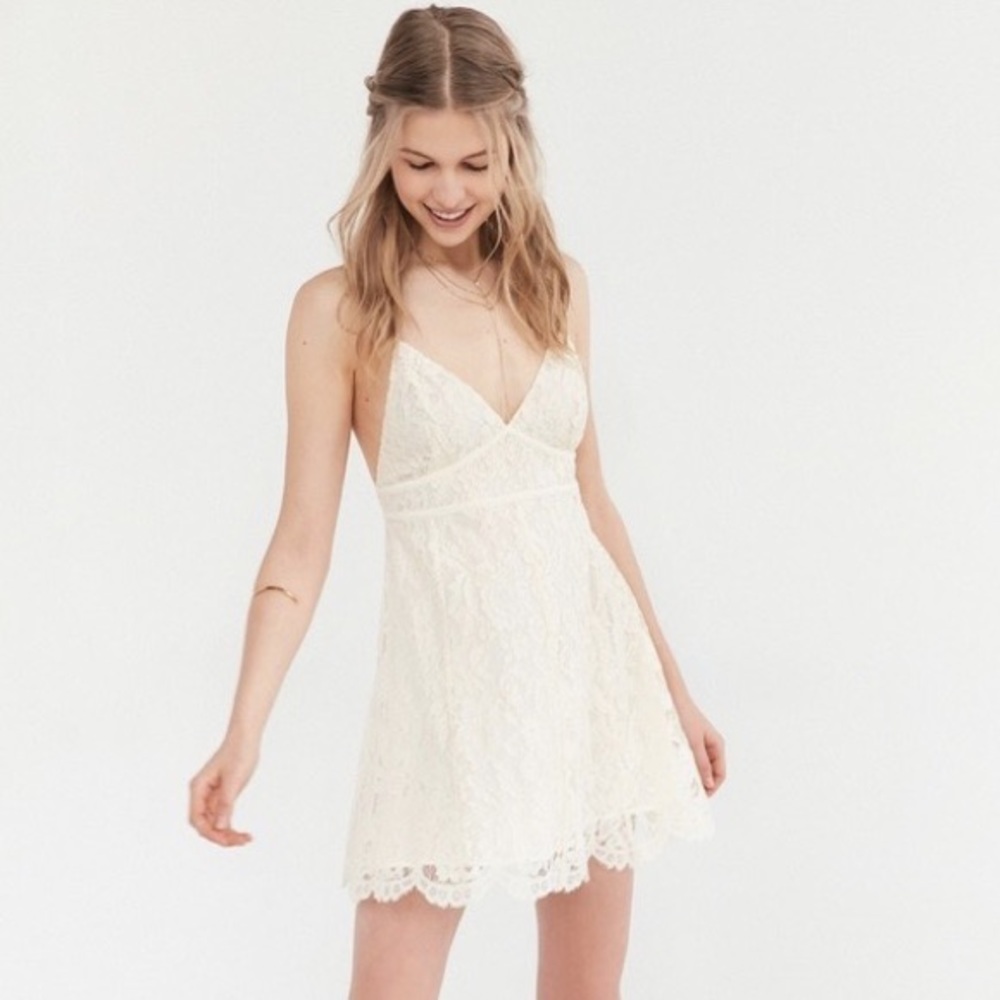 Kimchi Blue U/O Valentina Ivory Lace Slip Dress